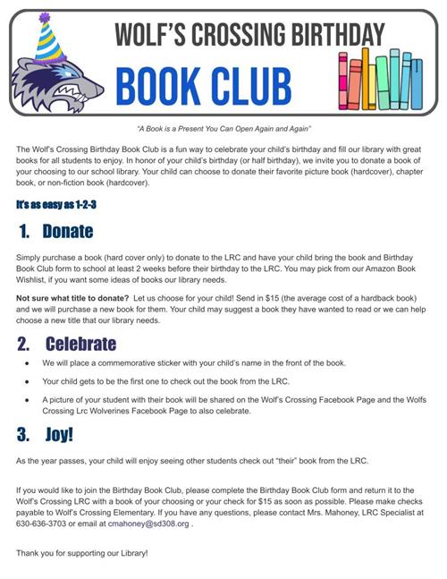 Book Club Information